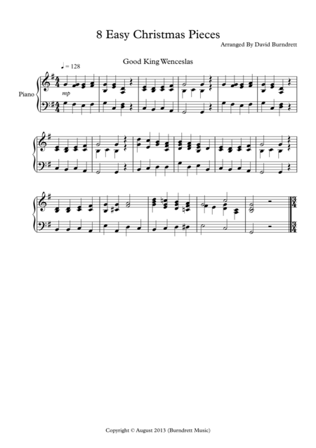 Free Sheet Music 8 Easy Christmas Pieces For Piano Solo