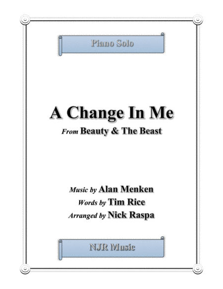 A Change In Me From Beauty And The Beast Sheet Music