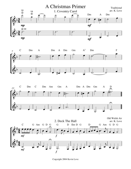 A Christmas Primer Guitar Duo Score And Parts Sheet Music