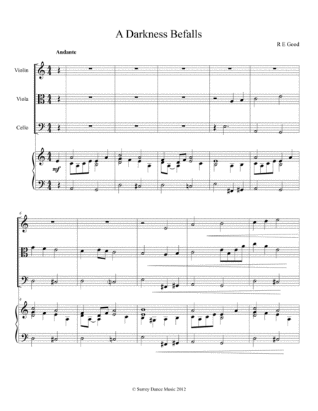 Free Sheet Music A Darkness Befalls Piano Quartet