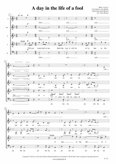 A Day In The Life Of A Fool Manha De Carnaval Saatb Sheet Music