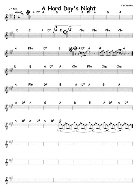 A Hard Days Sheet Music