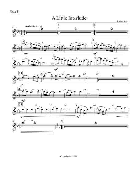 Free Sheet Music A Little Interlude Parts