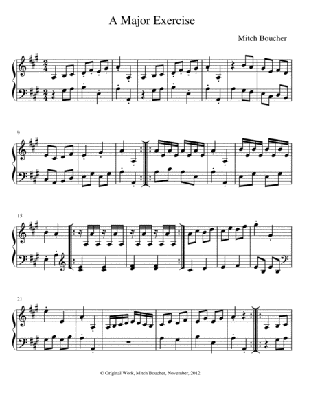 A Major Exercise Sheet Music