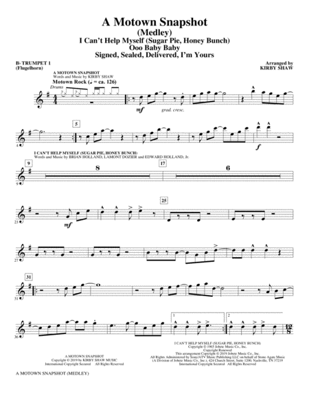 A Motown Snapshot Medley Bb Trumpet 1 Sheet Music