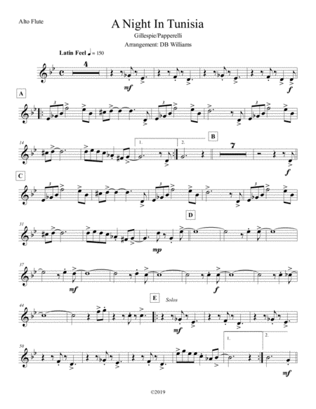 A Night In Tunisia Alto Flute Sheet Music