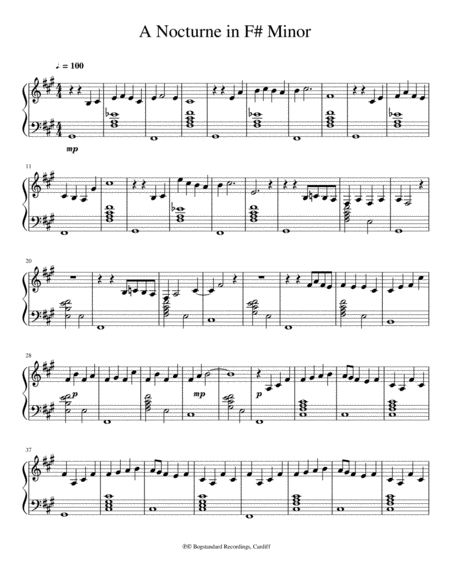 A Nocturne In F Minor Sheet Music