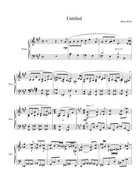 A Piano Study Sheet Music