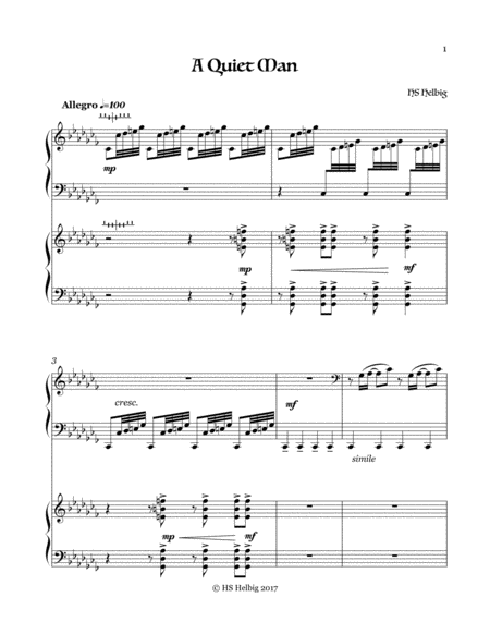 Free Sheet Music A Quiet Man Pedal Harp Duet