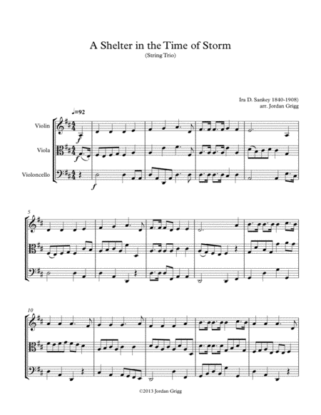 A Shelter In The Time Of Storm String Trio Sheet Music