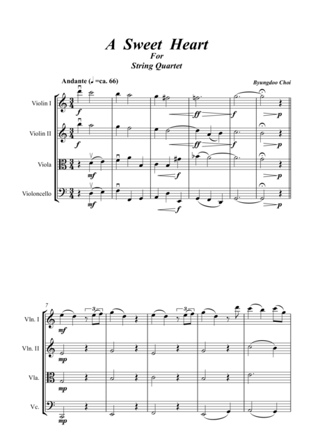 A Sweet Heart For String Quartet Sheet Music