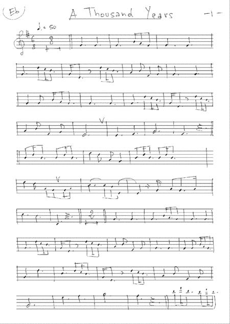 A Thousand Years For Alto Sax Eb Sheet Music