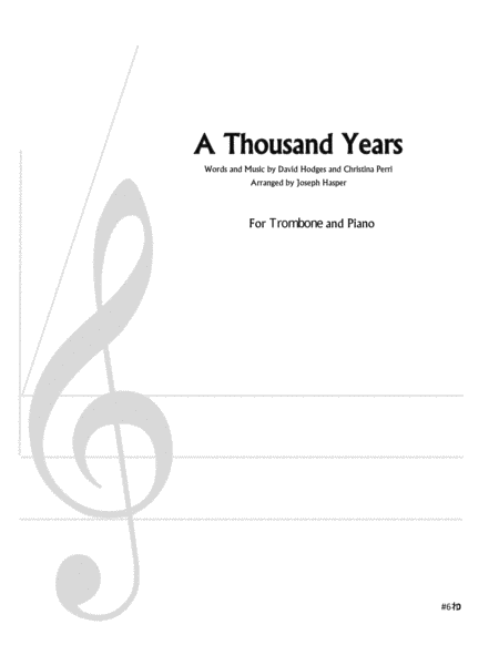 A Thousand Years Trombone And Piano Sheet Music