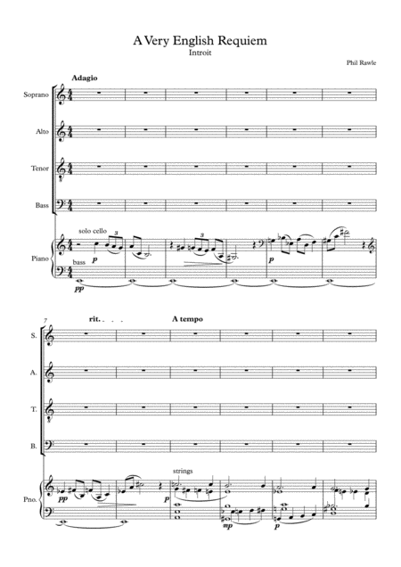 Free Sheet Music A Very English Requiem Chorus And Piano