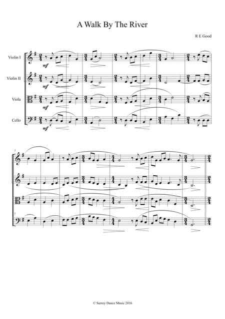 A Walk By The River Sheet Music