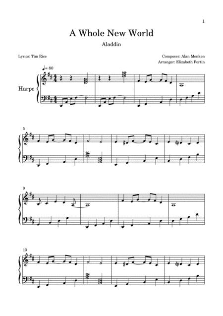 A Whole New World Disney Aladdin Sheet Music