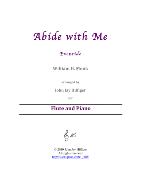 Free Sheet Music Abide With Me For Flute And Piano