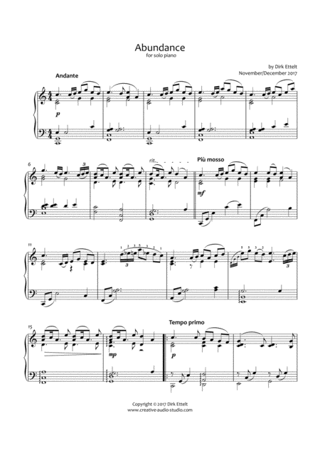 Abundance Sheet Music