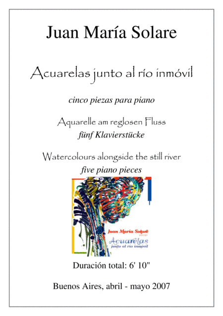 Acuarelas Junto Al Ro Inmvil 5 Piano Pieces Sheet Music