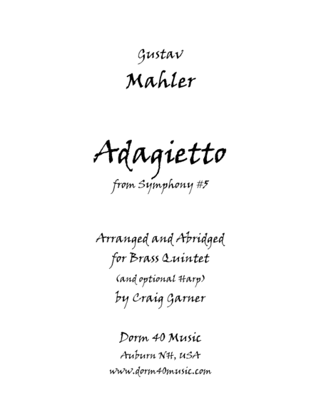 Adagietto From Symphony No 5 Sheet Music