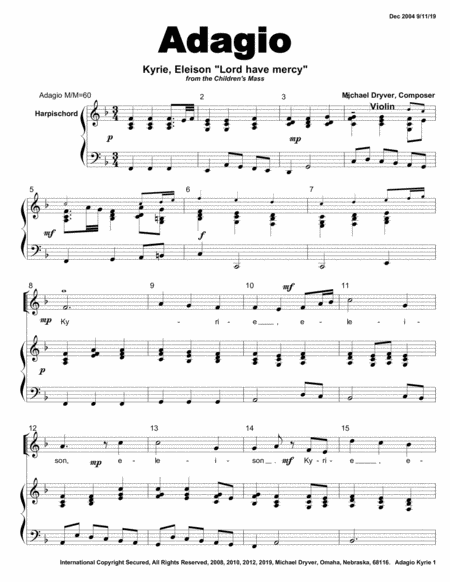 Free Sheet Music Adagio And Allegro Two Movement Sab Work