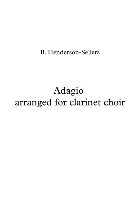 Adagio For Clarinet Choir Sheet Music