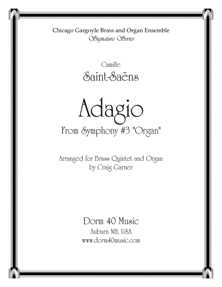 Adagio From Symphony 3 Organ Sheet Music