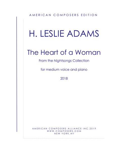 Adams The Heart Of A Woman From Nightsongs Sheet Music