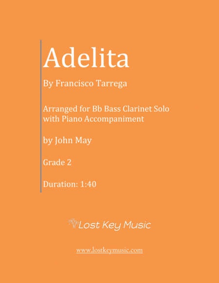 Free Sheet Music Adelita Bb Bass Clarinet Solo With Piano Accompaniment