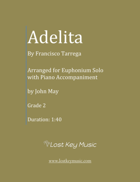 Adelita Euphonium Solo With Piano Accompaniment Sheet Music