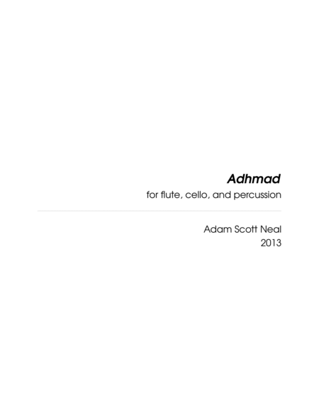 Free Sheet Music Adhmad
