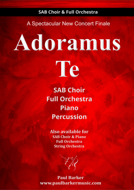 Adoramus Te Sab Choir Full Orchestra Version Score Parts Sheet Music