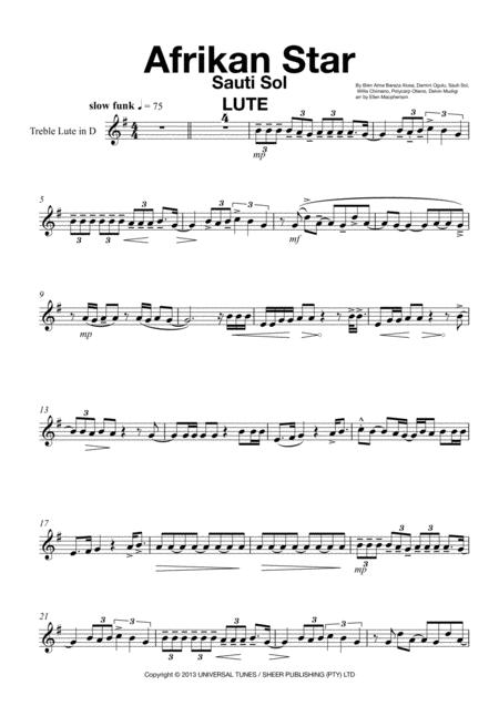 Afrikan Star For Lute Solo Sheet Music