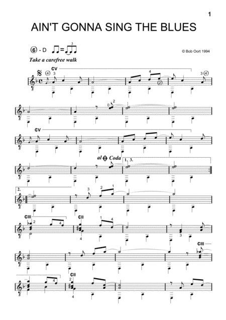 Aint Gonna Sing The Blues Sheet Music