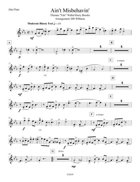 Aint Misbehavin Alto Flute Sheet Music