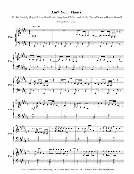 Free Sheet Music Aint Your Mama Piano Solo