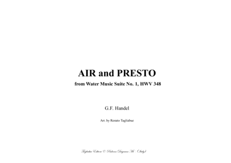 Air And Presto From Water Music Suite No 1 Hwv 348 Arr For Organ Sheet Music