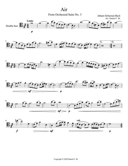 Air For Double Bass And Piano Simplified Sheet Music