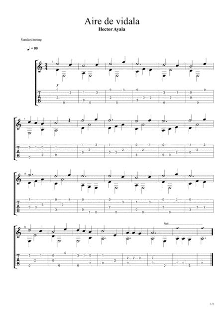 Free Sheet Music Aire De Vidala