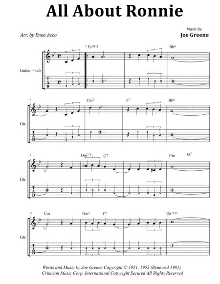 Free Sheet Music All About Ronnie