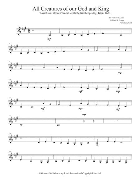 All Creatures Of Our God And King Horn In F Part Sheet Music