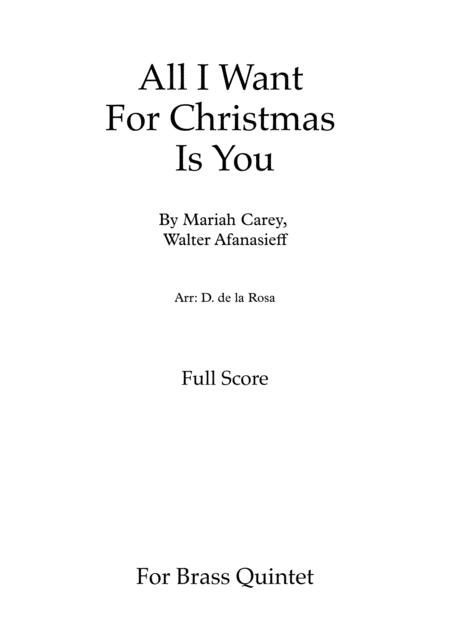 All I Want For Christmas Is You Mariah Carey For Brass Quintet Full Score And Parts Sheet Music