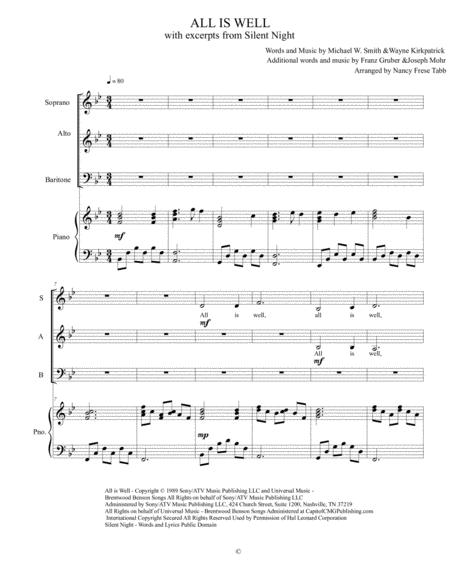 All Is Well With Silent Night For Sab Sheet Music