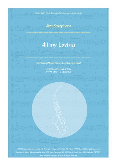 All My Loving Arranged For Alto Saxophone In Swing Sheet Music