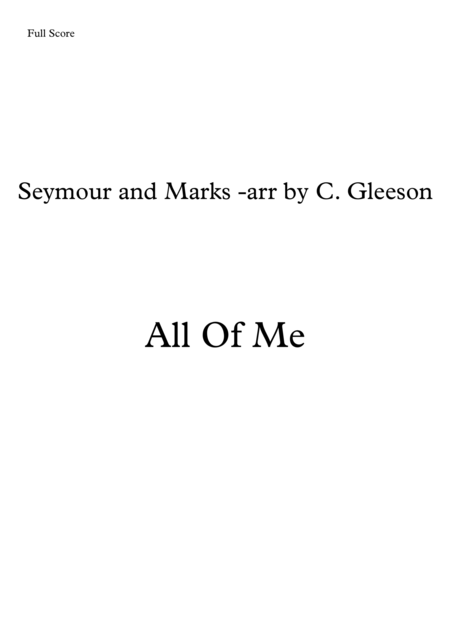 All Of Me Jazz With Solo Sheet Music