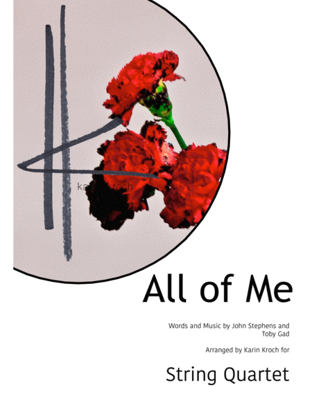 Free Sheet Music All Of Me John Legend For String Quartet