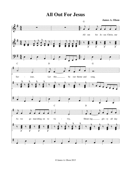 Free Sheet Music All Out For Jesus Filed Version