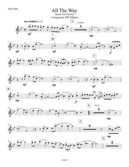 Free Sheet Music All The Way Alto Flute