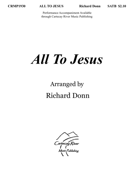 All To Jesus Sheet Music