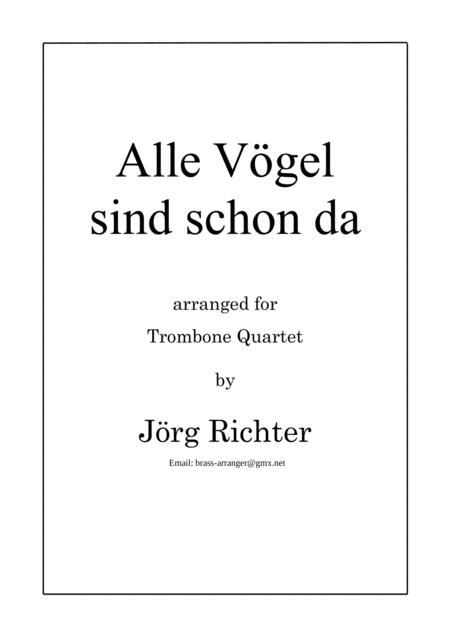 Free Sheet Music Alle Vgel Sind Schon Da For Trombone Quartet